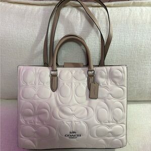 Coach Ivory / tan Maggie tote bag , large size